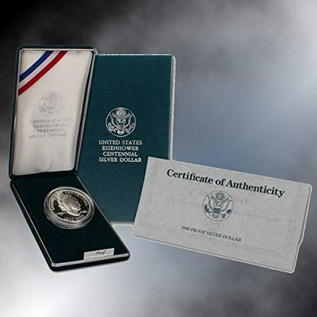 1990-P $1 Eisenhower Centennial Commemorative Silver (1 of 3)