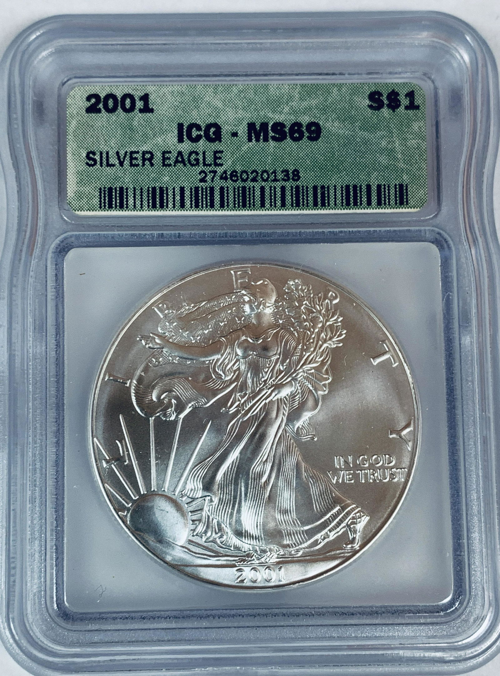 2001 $1 American Silver Eagle ICG MS69 (1 of 2)