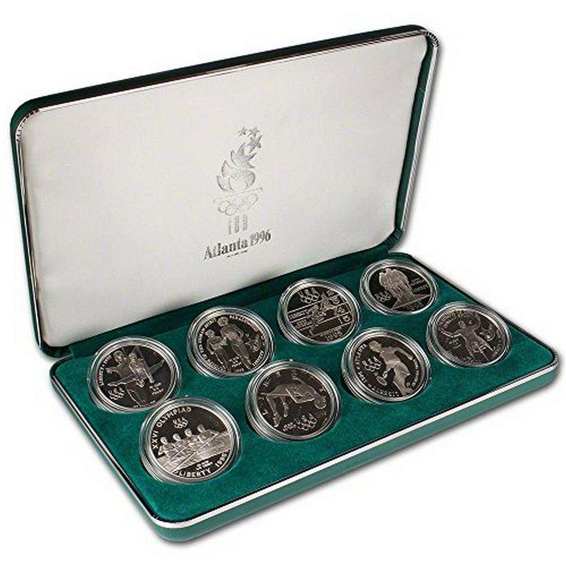 1996 P Atlanta Olympics Eight Coin Silver Set in OGP (1 of 1)