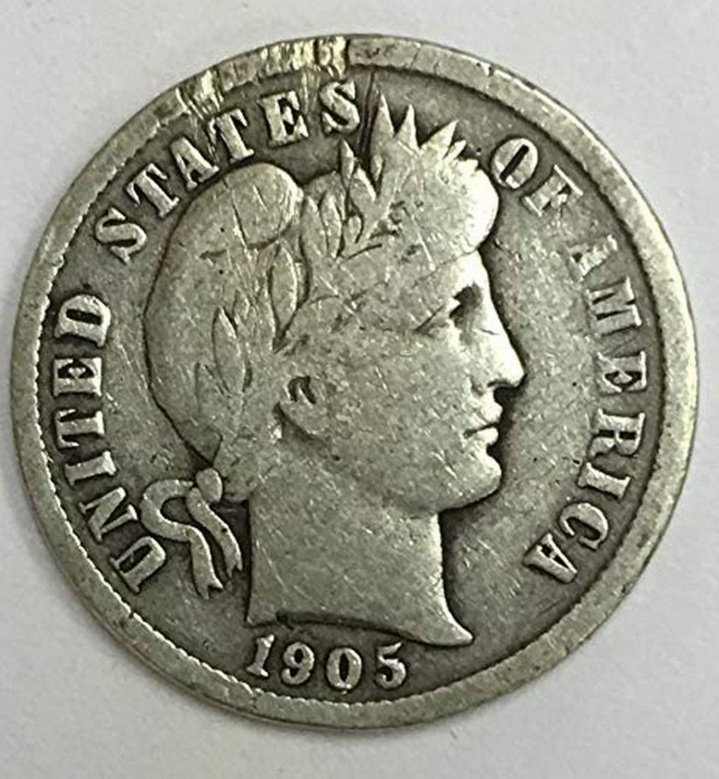 1905 P Barber Dime 90% Silver 10c Average Circulated (1 of 1)