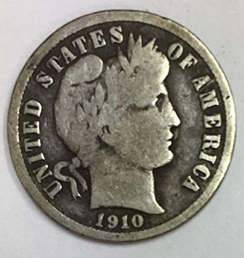 1910 P Barber Dime 90% Silver 10c Average Circulated (1 of 1)