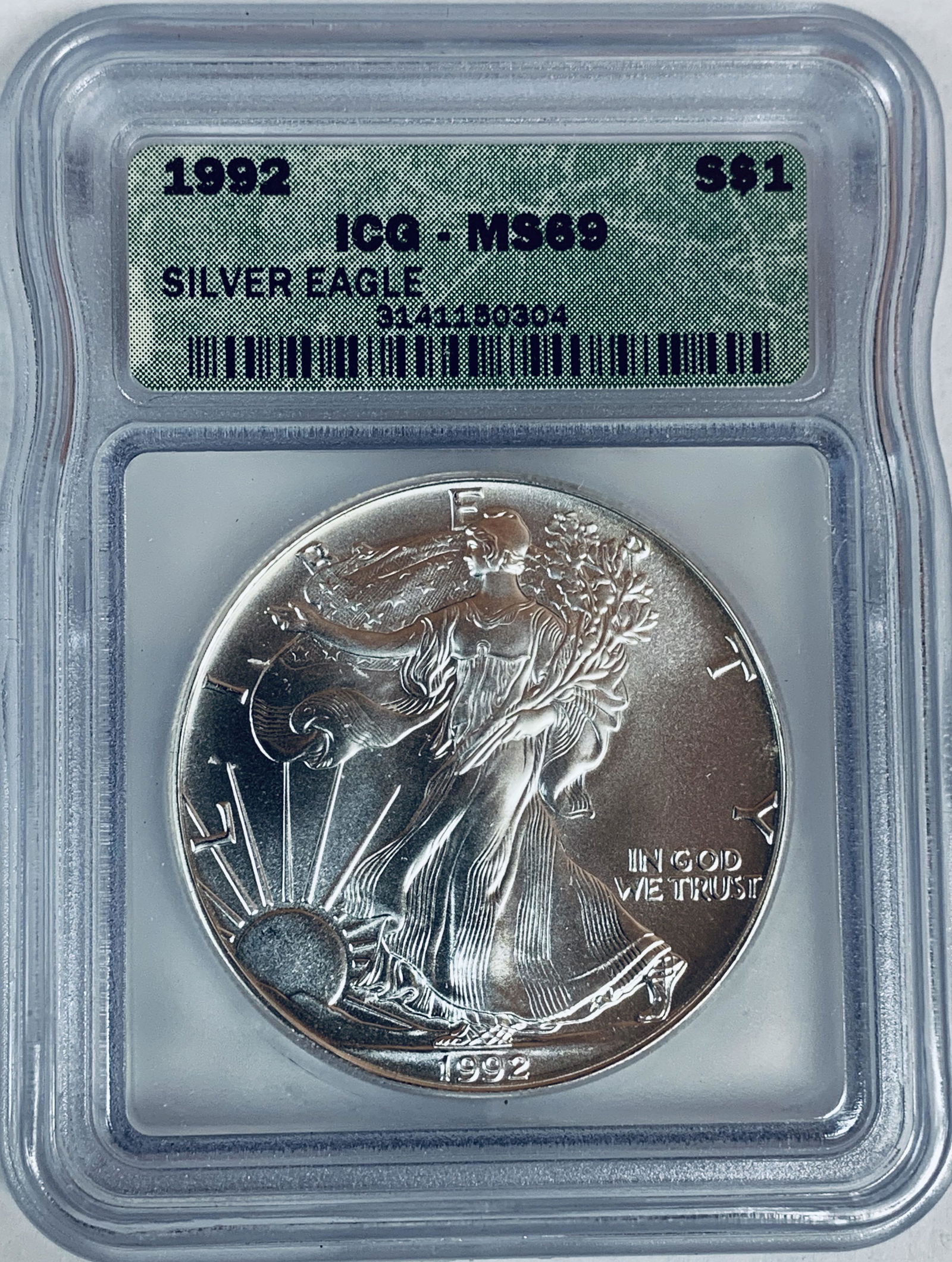 1992 $1 American Silver Eagle ICG MS69 (1 of 2)