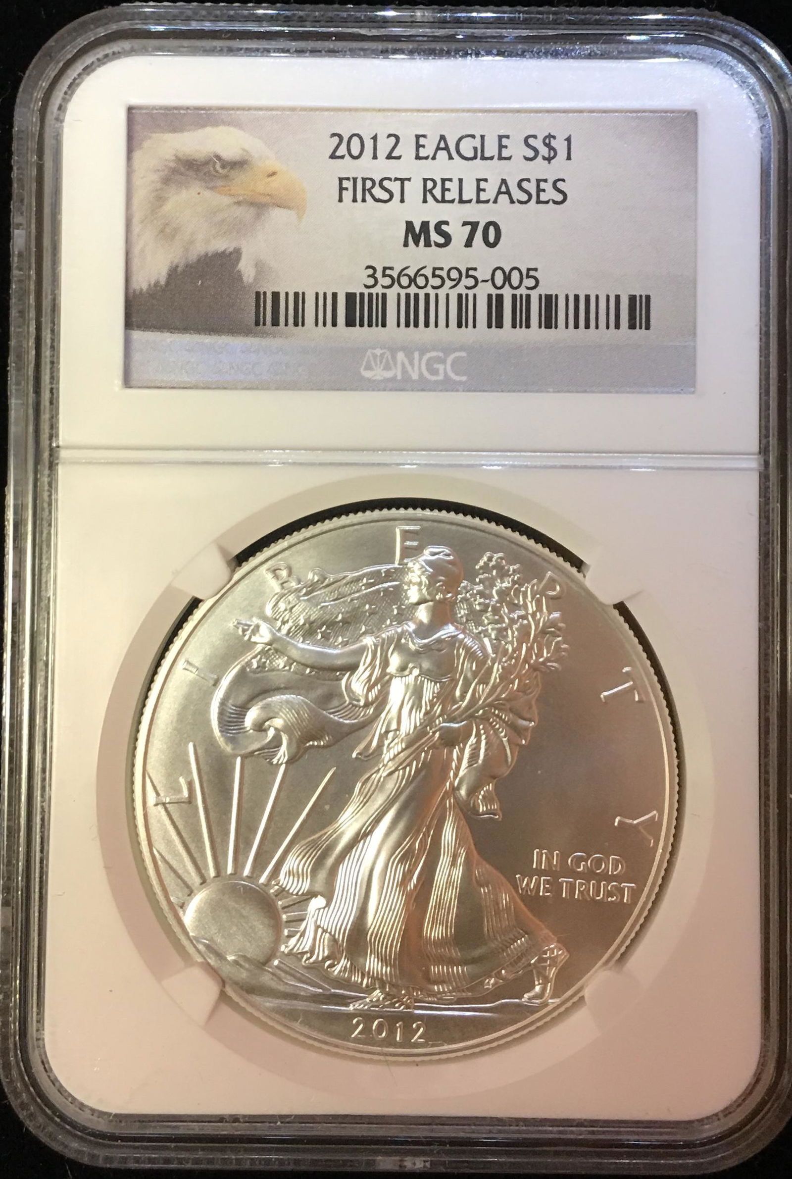 2012 $1 American Silver Eagle NGC MS70 Early Release - (1 of 2)