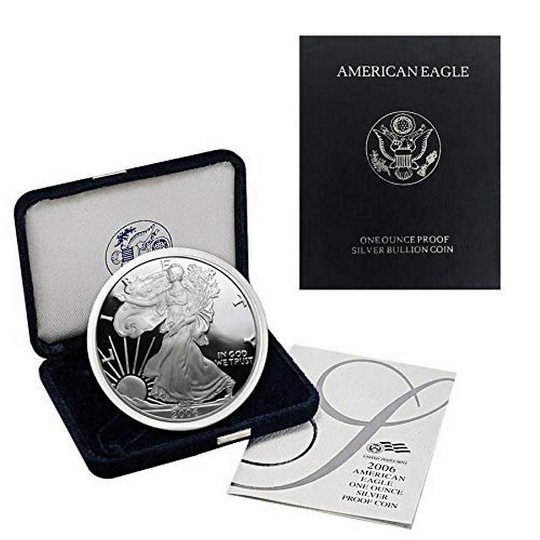 2006-W $1 Proof American Silver Eagle 1 oz ASE in OGP & (1 of 3)
