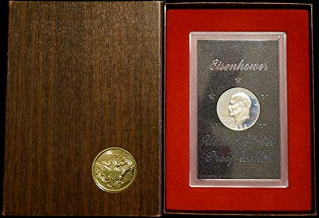 1972-S $1 Eisenhower "Brown Ike" 40% Silver Dollar in (1 of 4)