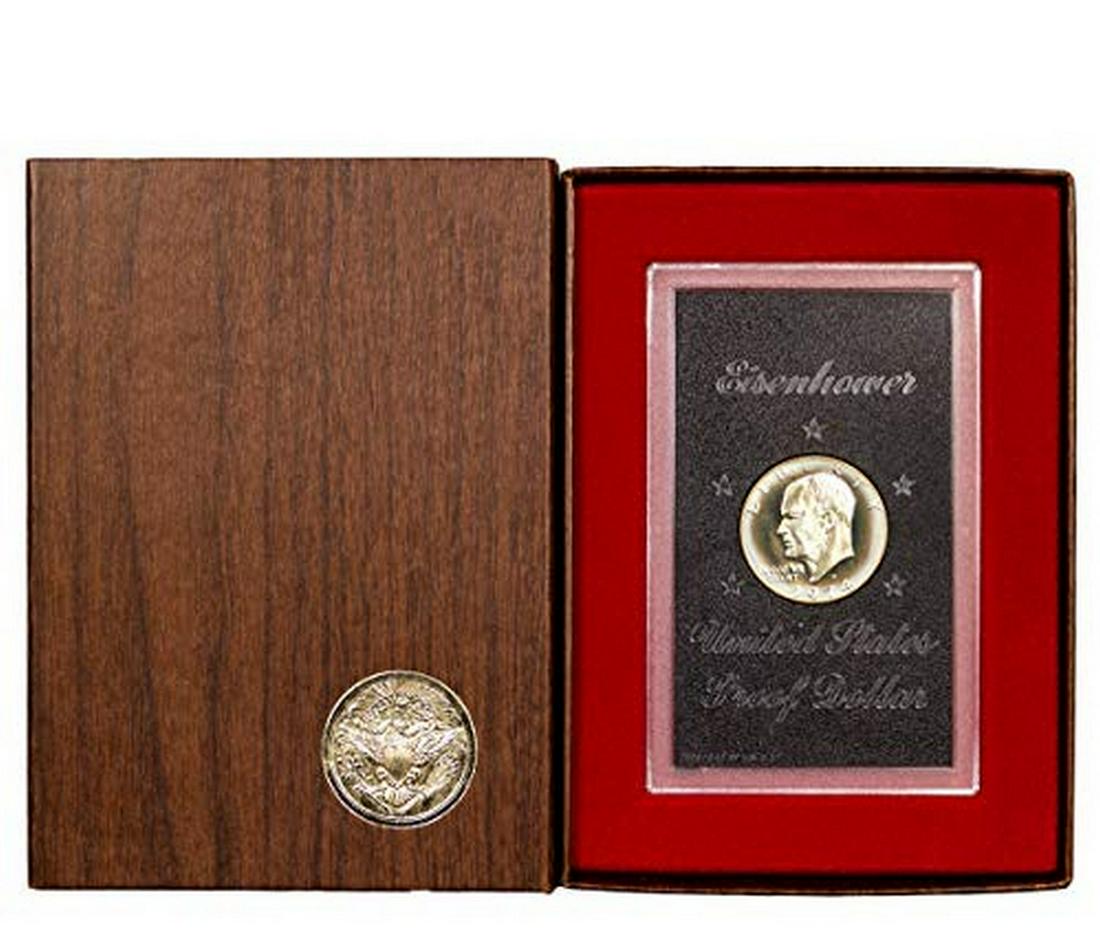 1974-S $1 Eisenhower "Brown Ike" 40% Silver Dollar in (1 of 3)