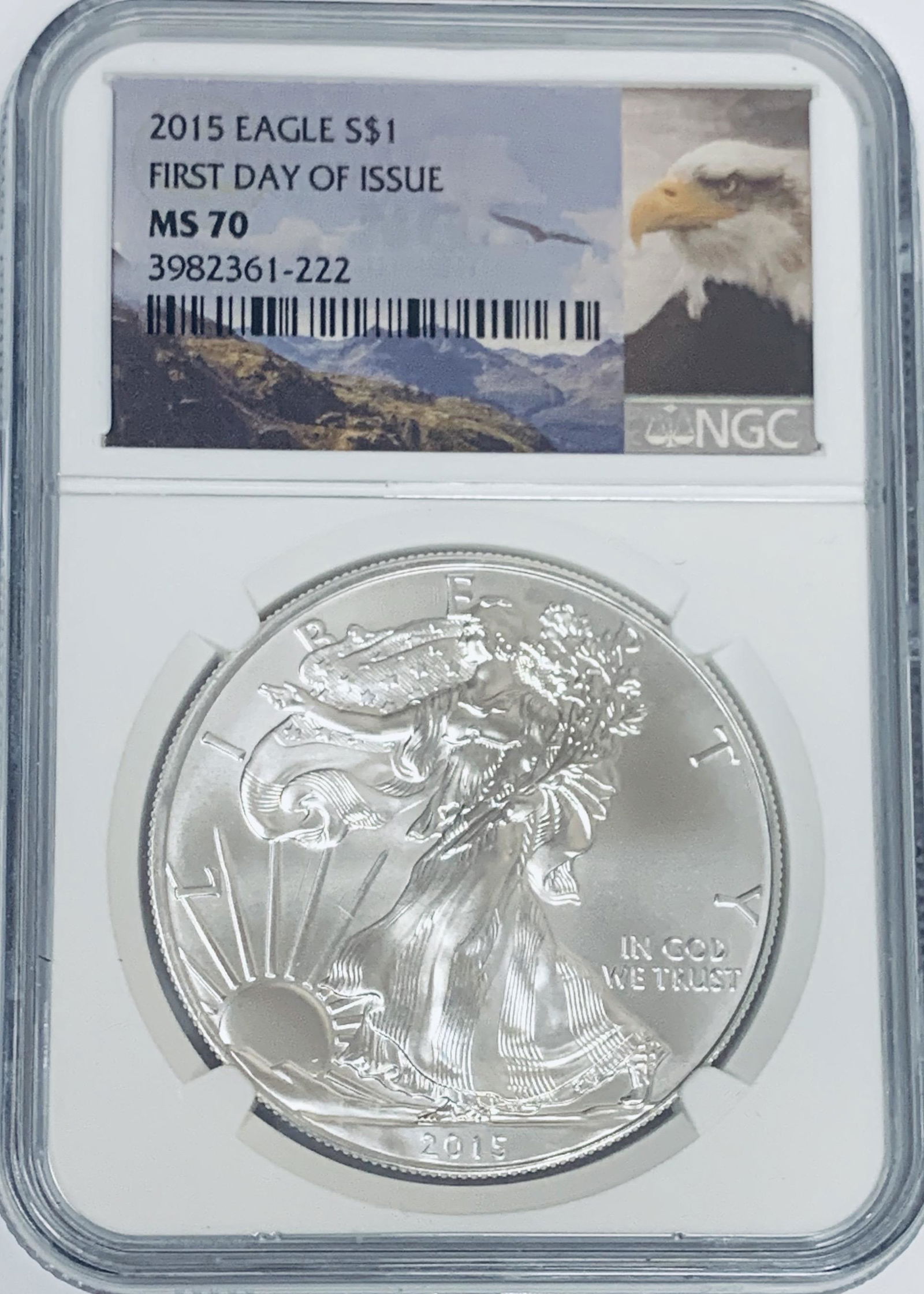 2015 American Silver Eagle $1 MS70 NGC (1 of 2)