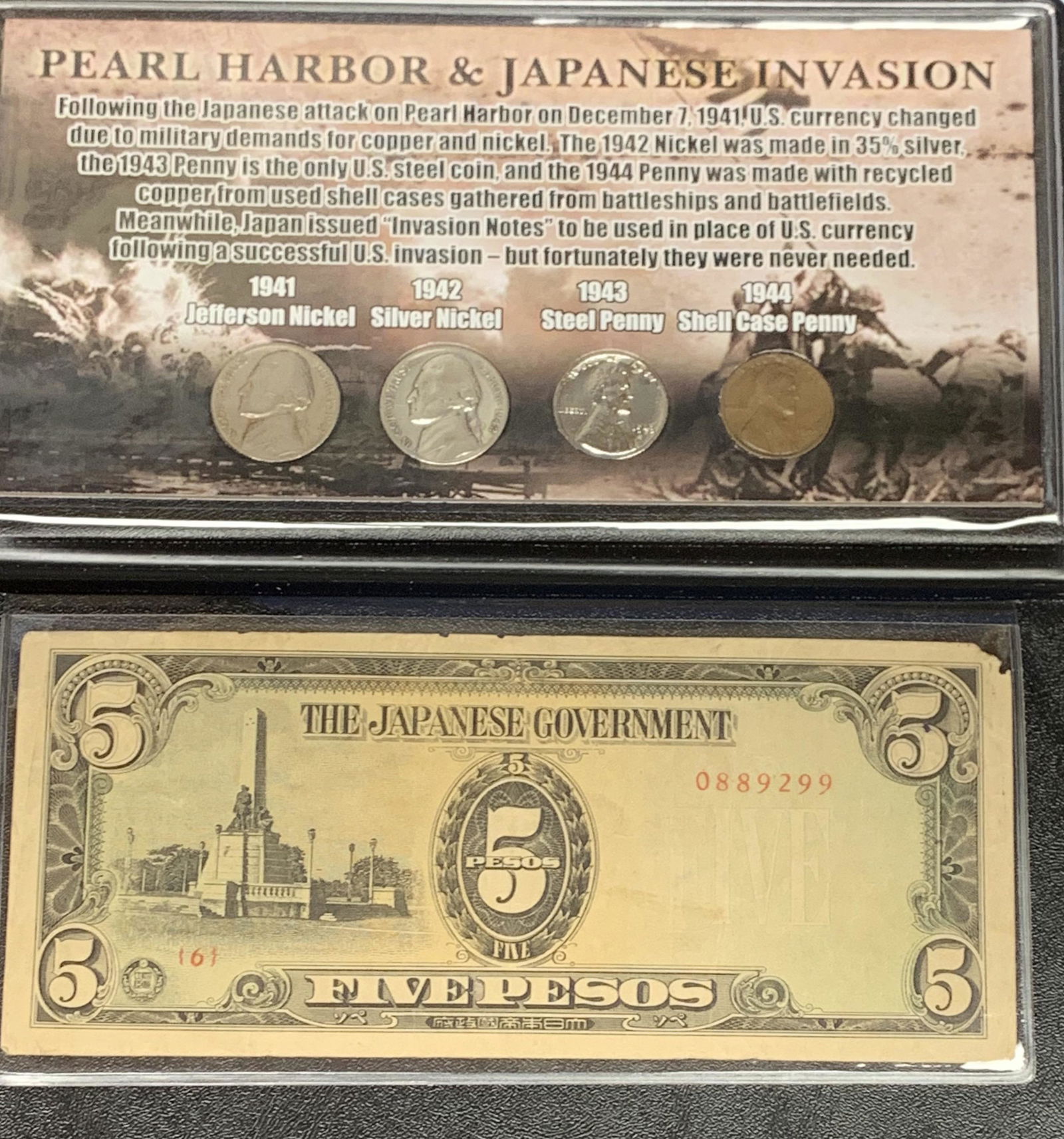 Pearl Harbor & Japanese Invasion War Coins & Japanese 5 (1 of 7)