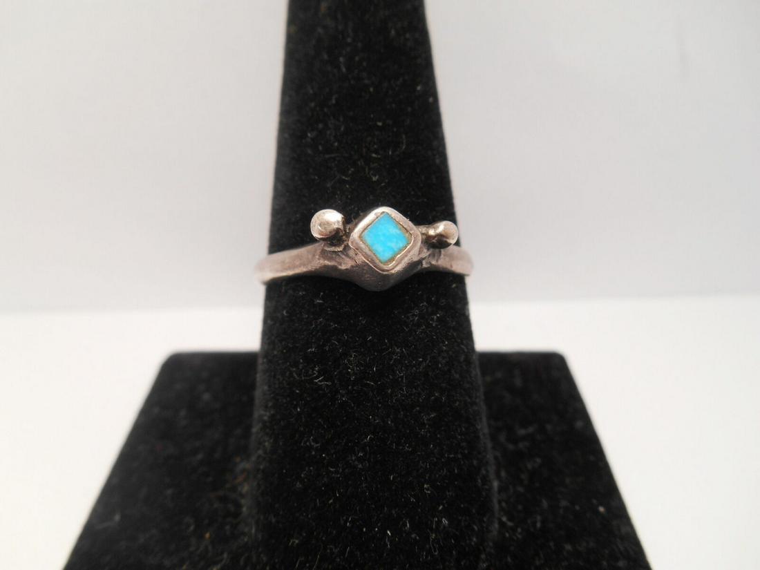 *Handmade* Sterling Ring w/ a Natural Turquoise Stone (1 of 3)