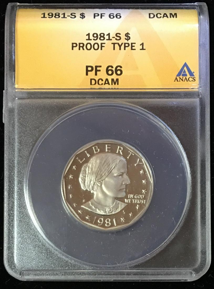 1981-S $1 Type-1 Susan B. Anthony Dollar ANACS PF66DCAM (1 of 2)