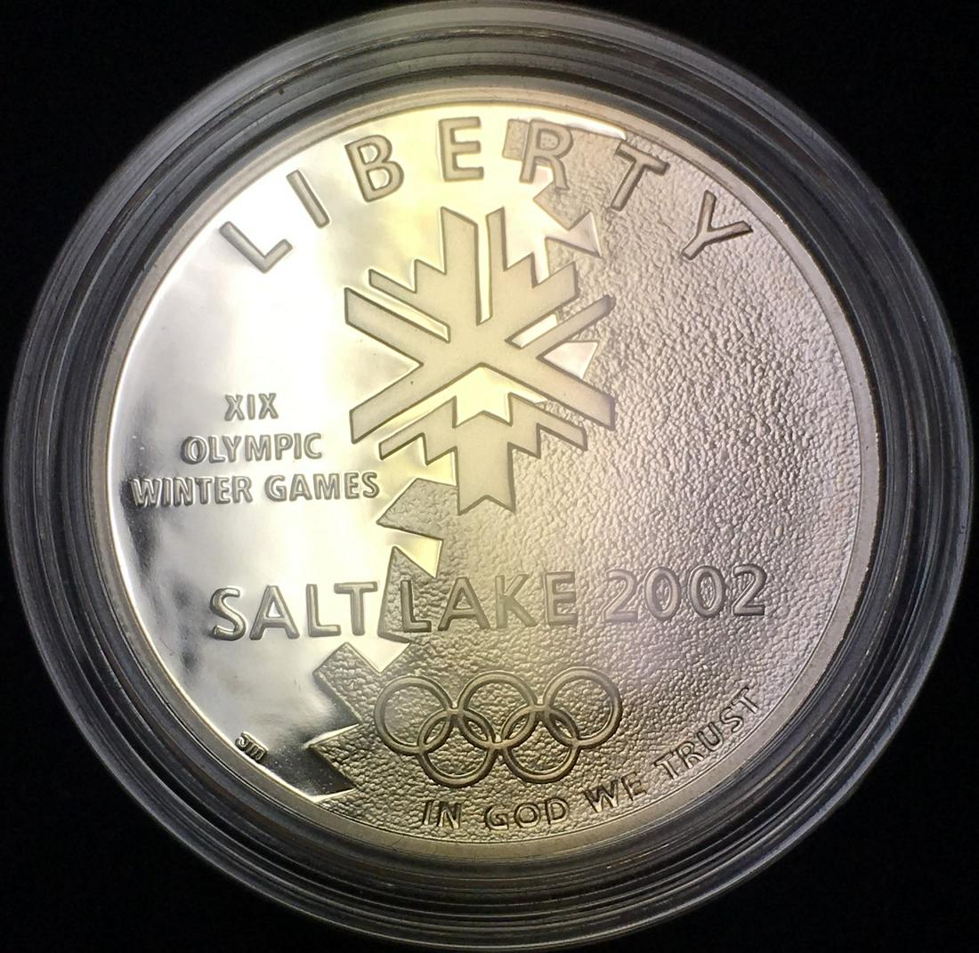 2002-P $1 Olympics Winter Games Commem Silver Dollar - (1 of 2)