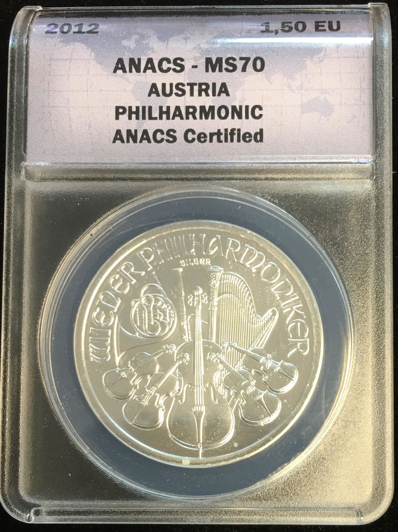 2012 1.50 Euro Austria Philharmonic 1 oz Silver ANACS (1 of 2)