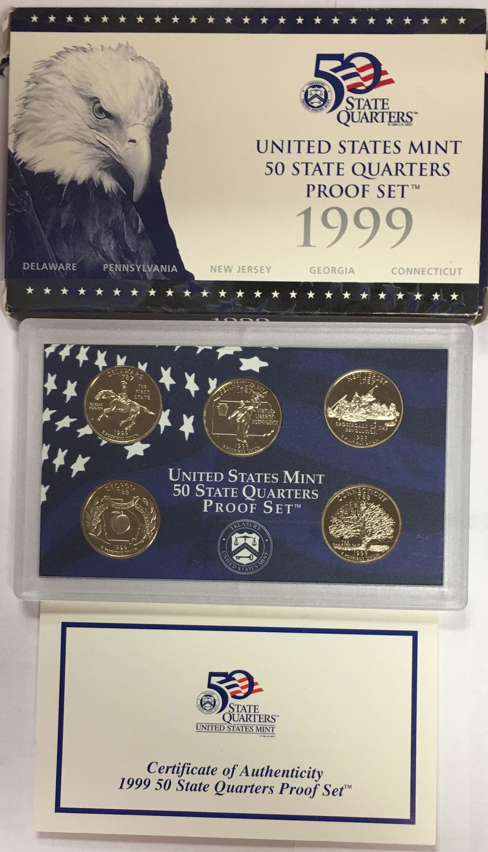 1999-S US Mint Quarter Proof Set in OGP & COA (1 of 4)