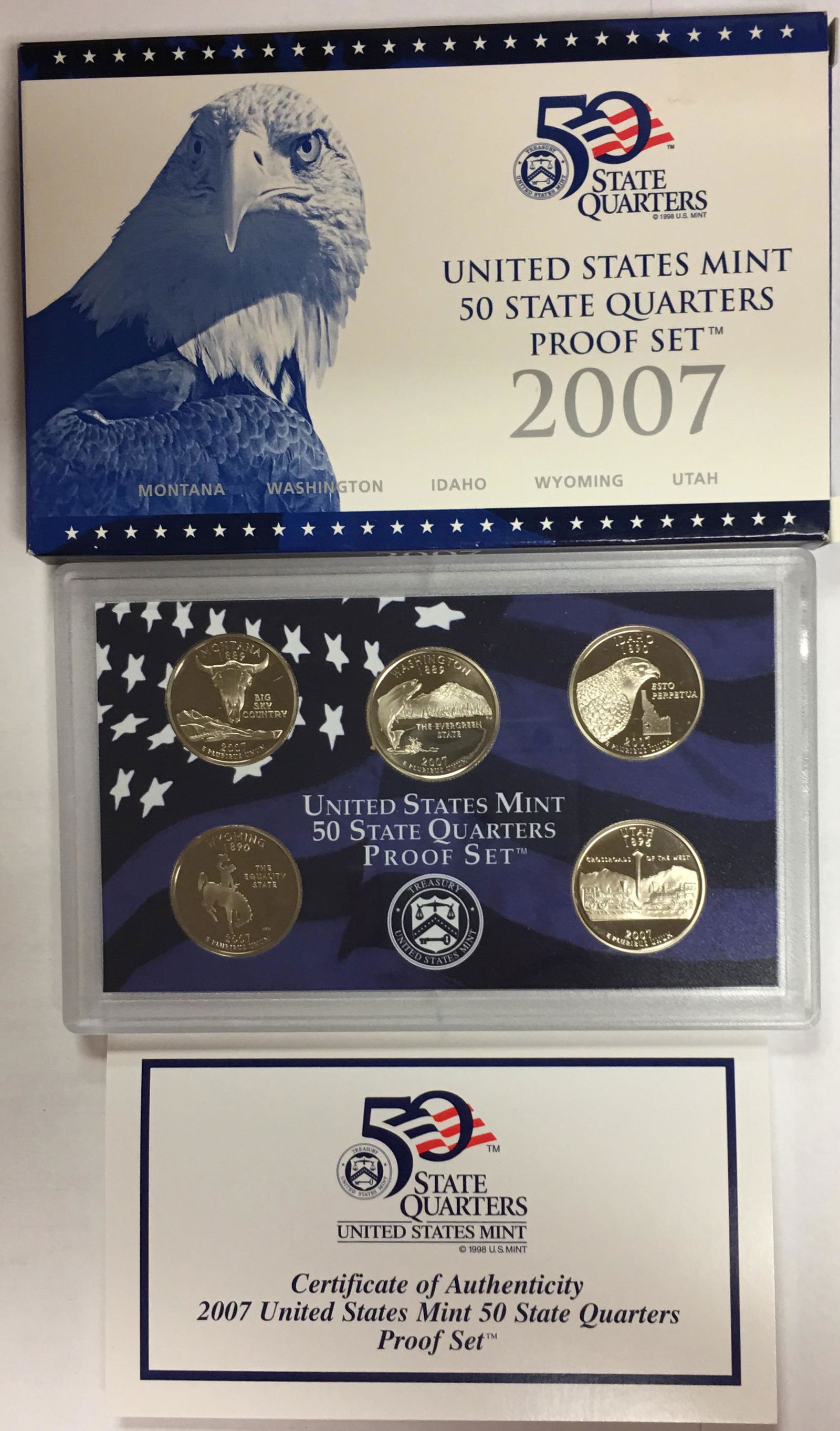 2007-S US Mint Quarter Proof Set in OGP & COA (1 of 3)