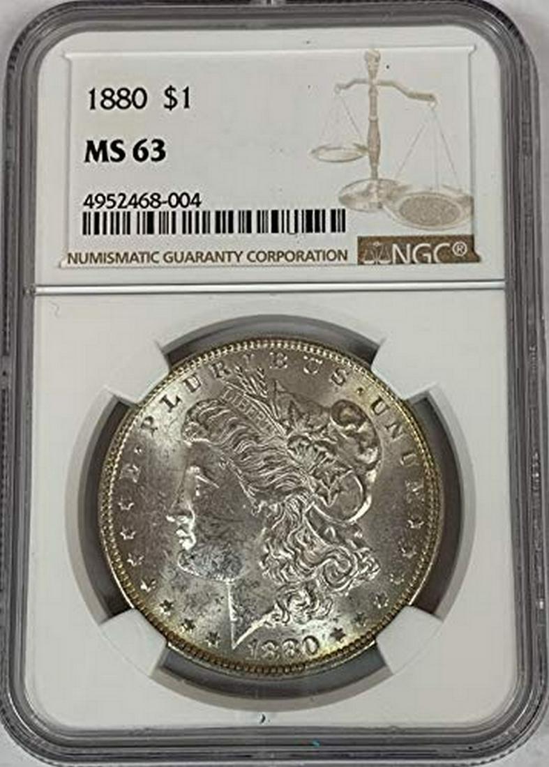 1880-P $1 Morgan Silver  Dollar NGC MS63 (1 of 4)