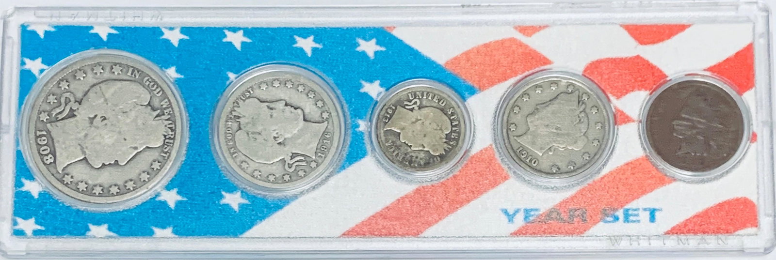 US Type Set of 5 Coins in Hard Plastic Holder including (1 of 6)