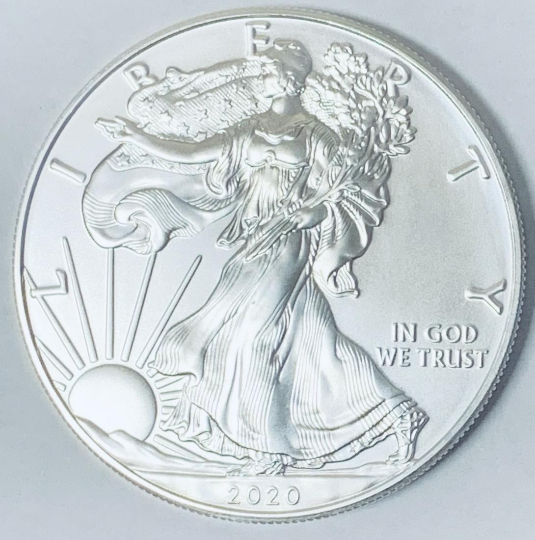 2020 $1 American Silver Eagle 1 oz .999 Fine Silver BU (1 of 2)