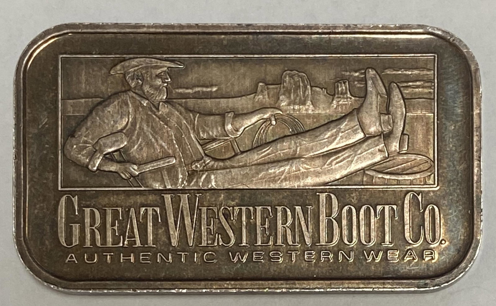Great Western Boot Silver Art Bar 1 oz .999 Fine Silver (1 of 4)