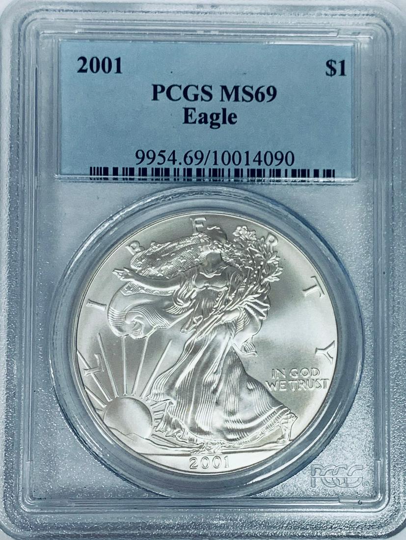 2001 American Silver Eagle $1 MS69 PCGS (1 of 4)