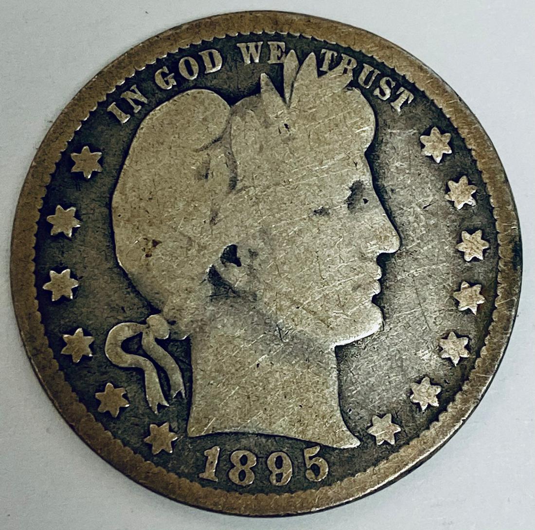 1895-P 25c Silver Barber Quarter G-VG (1 of 2)