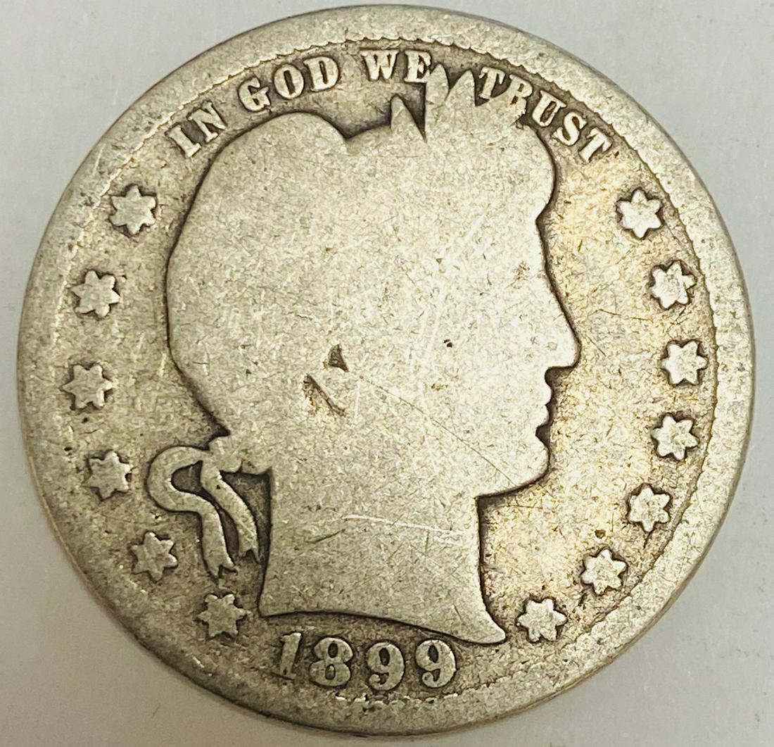 1899-P 25c Silver Barber Quarter G-VG (1 of 2)