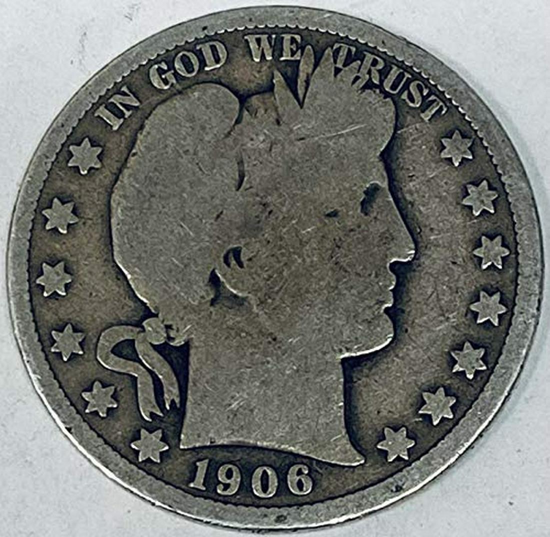 1906 P Silver Barber Half Dollar 50c G-VG (1 of 1)