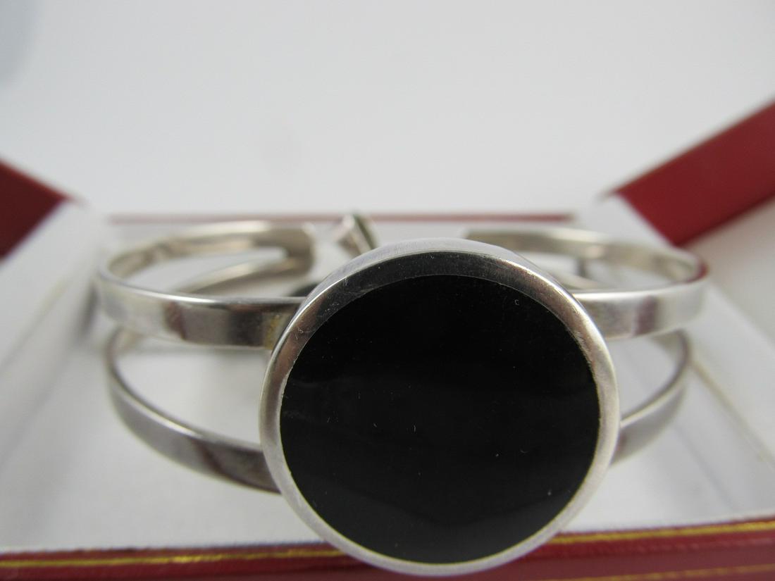 MEXICO STERLING SILVER ONYX PENDANT & CUFF BRACELET 2 (1 of 10)