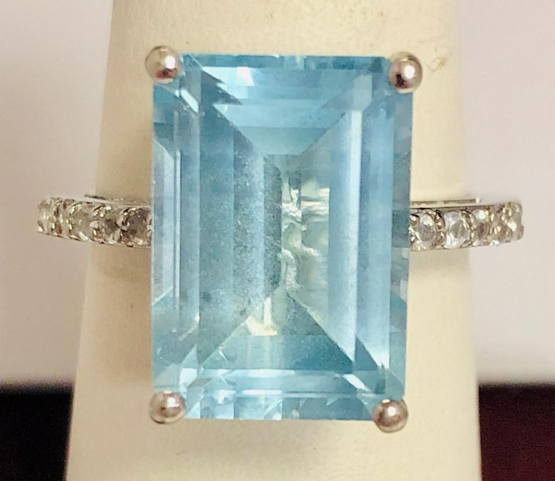 Magnificent 925 Sterling Silver Ladies Blue Topaz & (1 of 4)