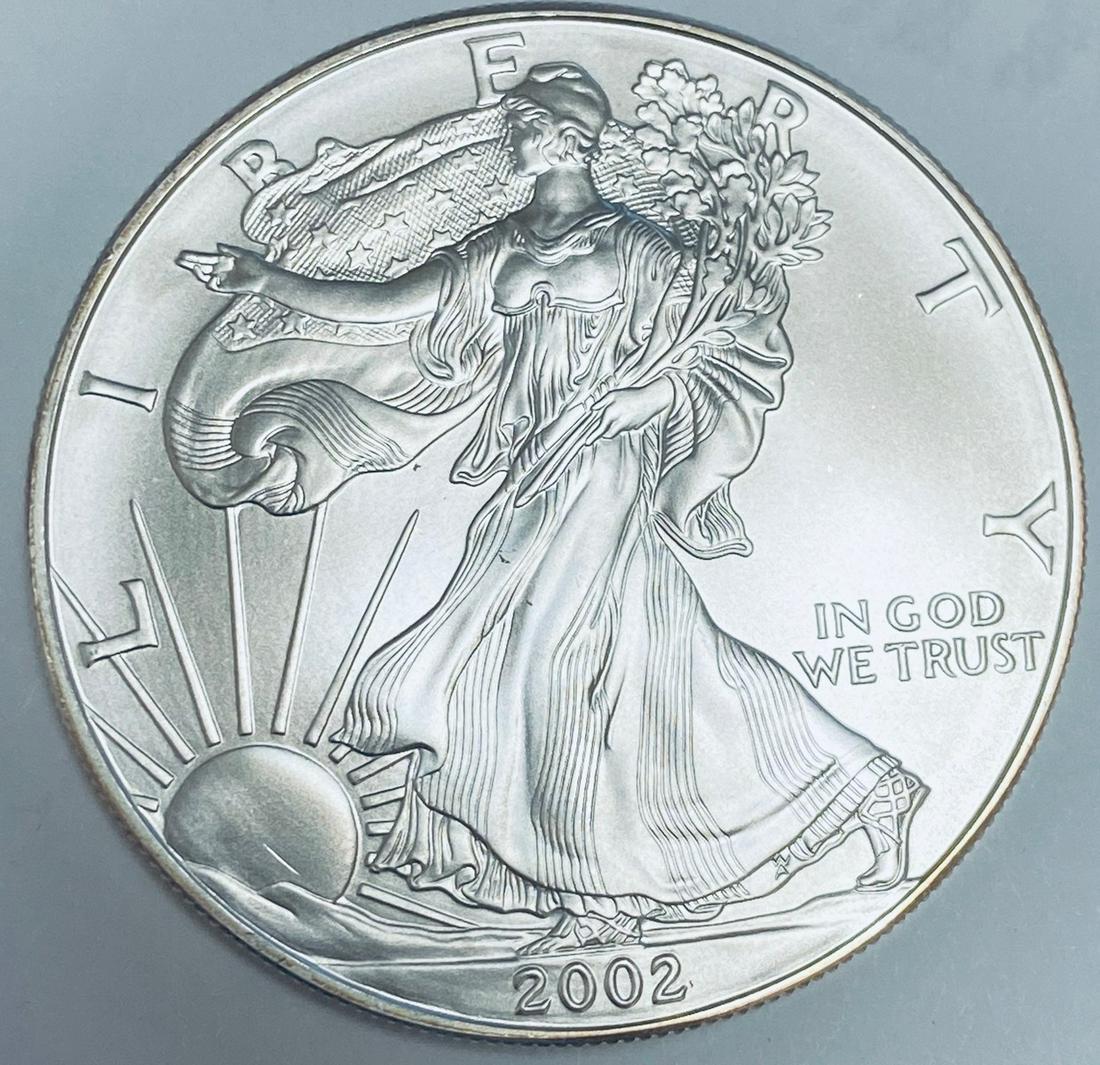 2002 $1 American Silver Eagle BU (1 of 2)