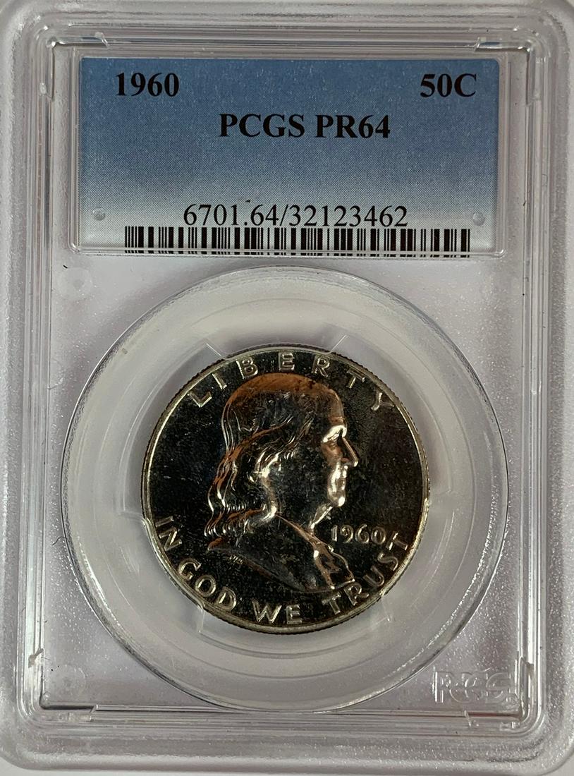 1960-P 50c Franklin Silver Half Dollar PCGS PR64 (1 of 4)