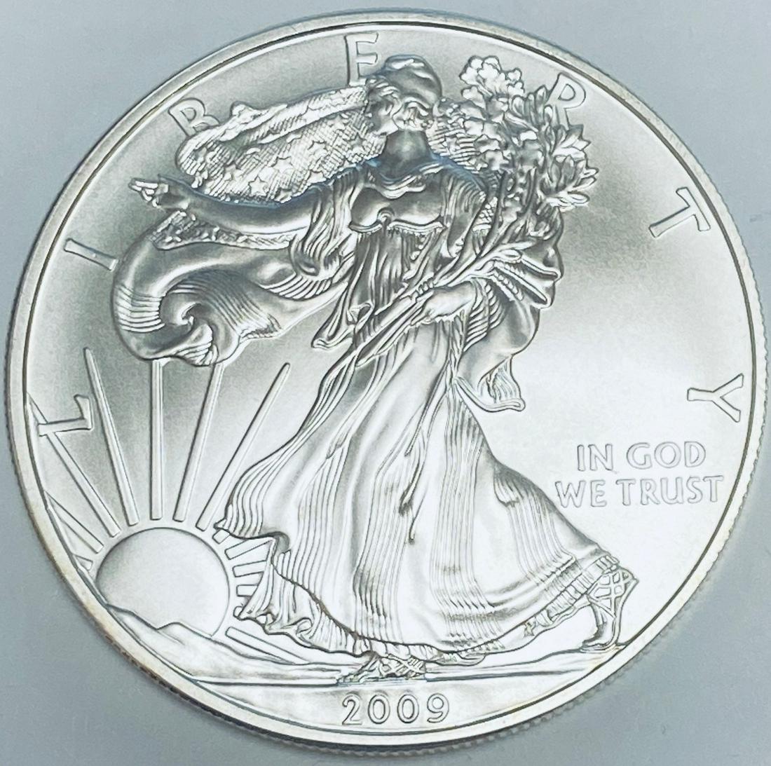 2009 $1 American Silver Eagle 1oz .999 Fine Silver BU (1 of 2)