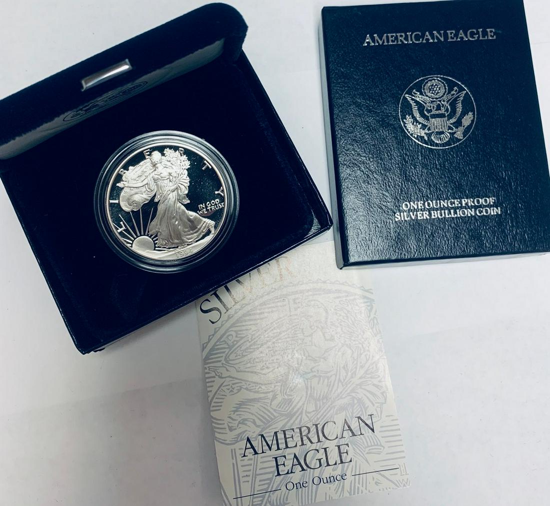 1994-P $1 Proof American Silver Eagle 1 oz ASE in OGP & (1 of 4)