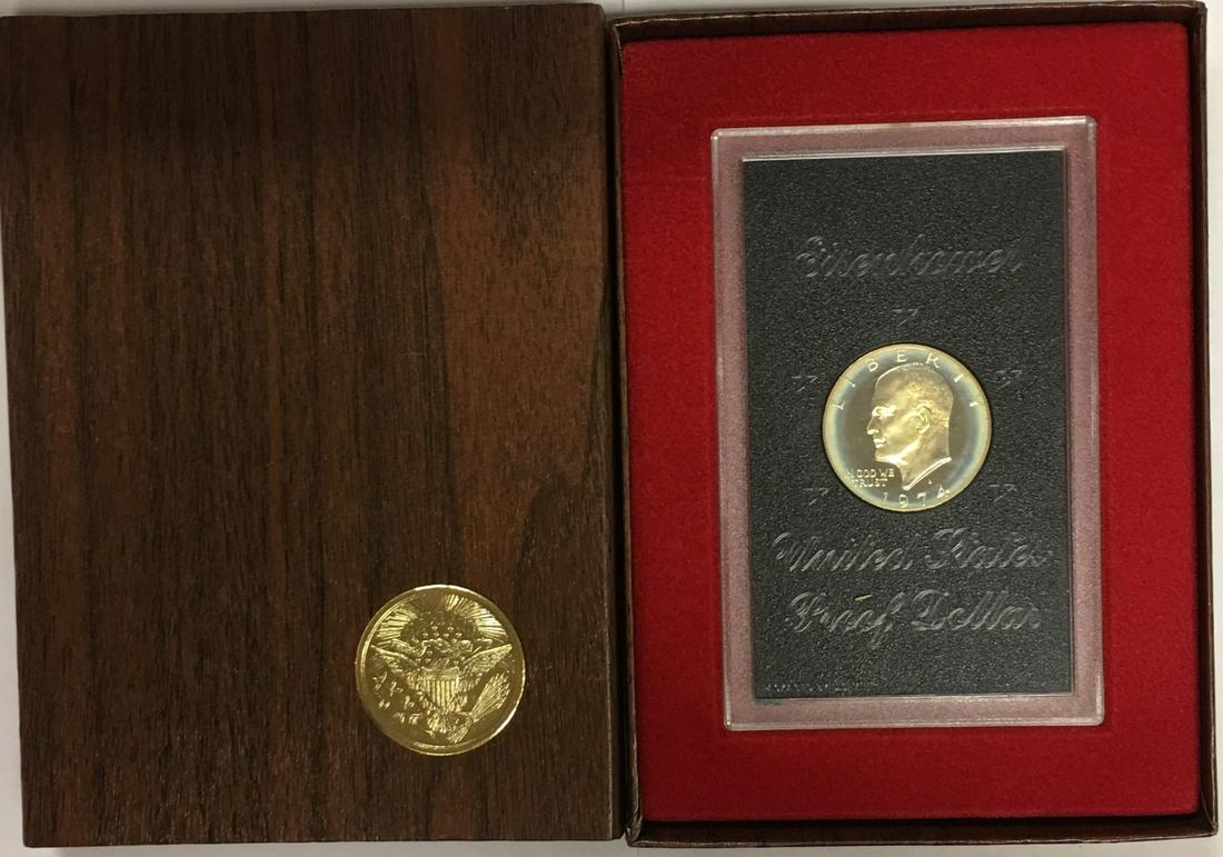 1974-S $1 Eisenhower "Brown Ike" 40% Silver Dollar in (1 of 3)