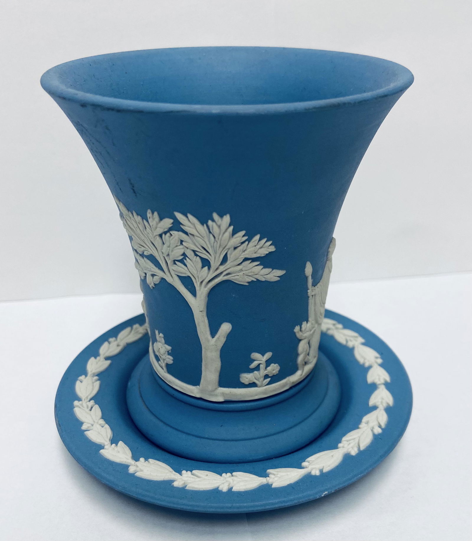 Wedgwood Blue Jasperware Set of Coffee Cup and Saucer (1 of 11)
