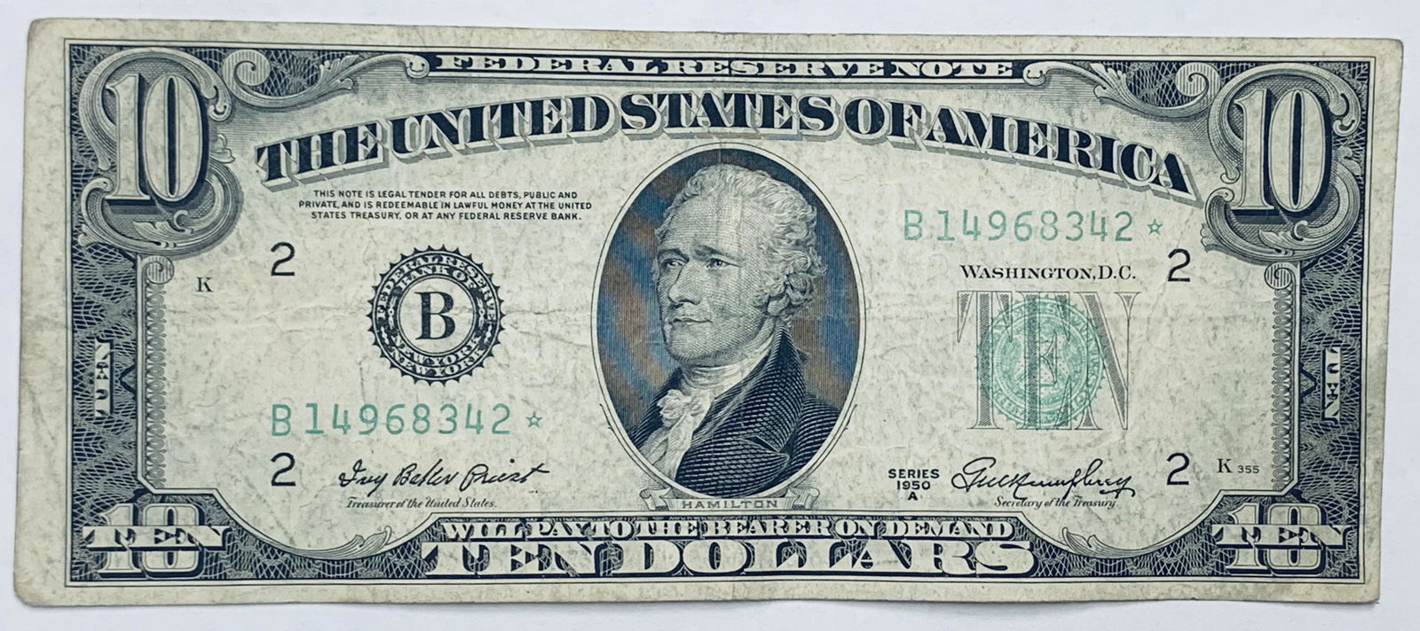 1950-A $10 Federal Reserve Star Note New York FR (1 of 2)