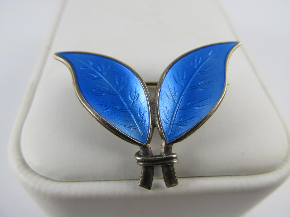 D A DAVID ANDERSON NORWAY ENAMEL LEAVES STERLING SILVER (1 of 5)
