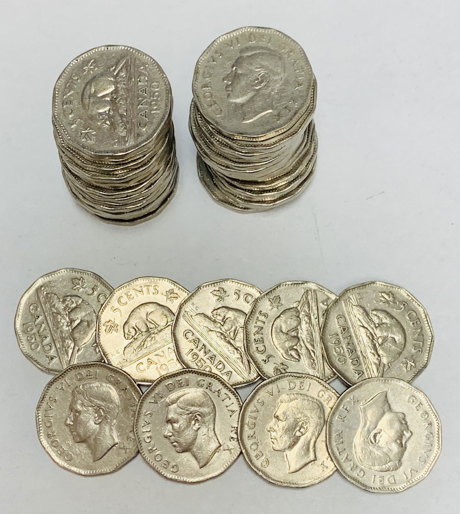 1950 Canada Nickels Roll of 40 coins George VI - (1 of 3)