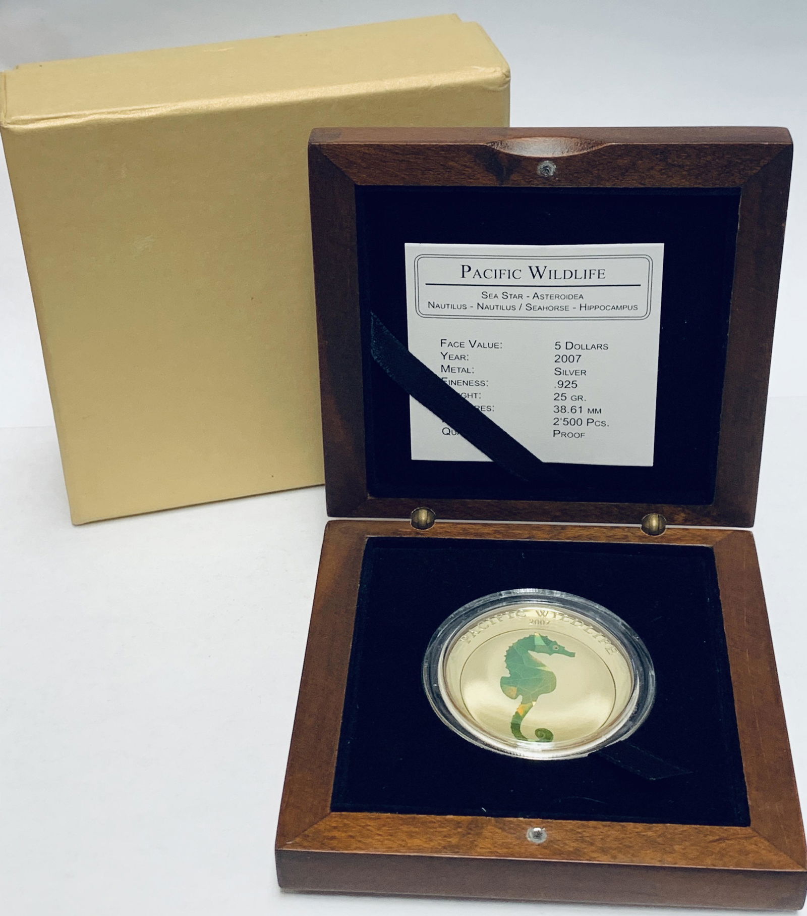 2007 $5 Republic of Palau Pacific WildLife Seahorse - (1 of 7)