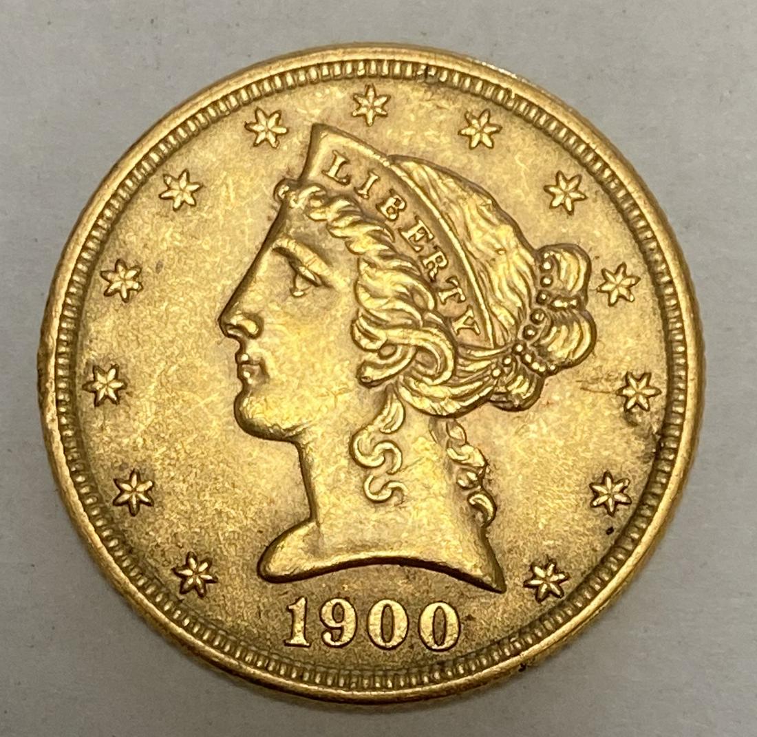 1900-P $5 Liberty Head Gold Half Eagle Uncirulated (1 of 2)