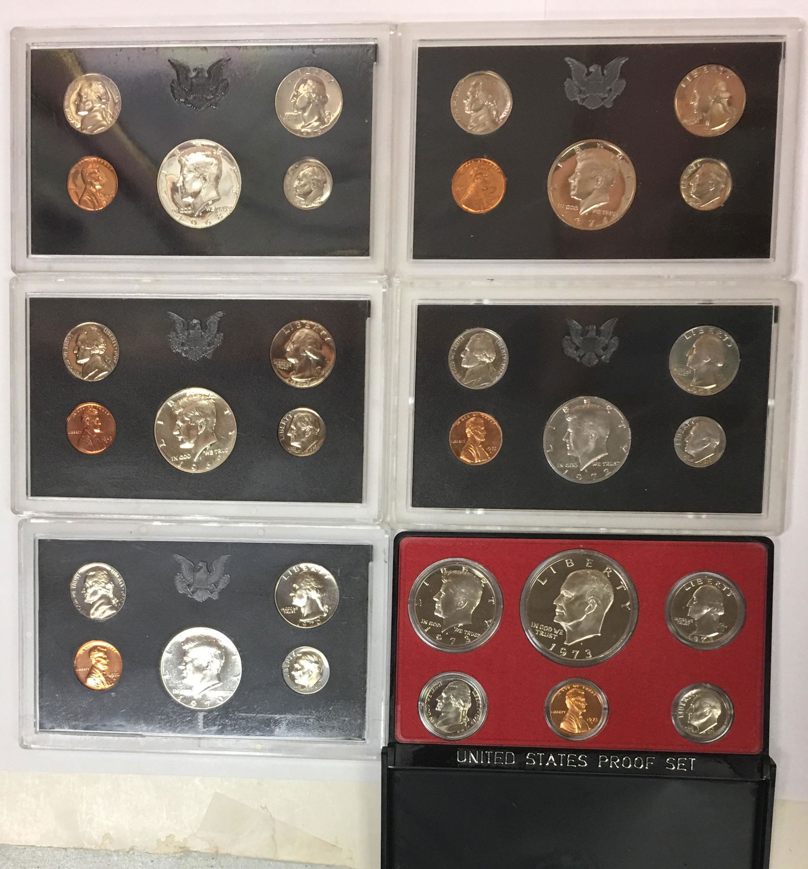 1968 - 1973 Proof Sets without Boxes (1 of 4)