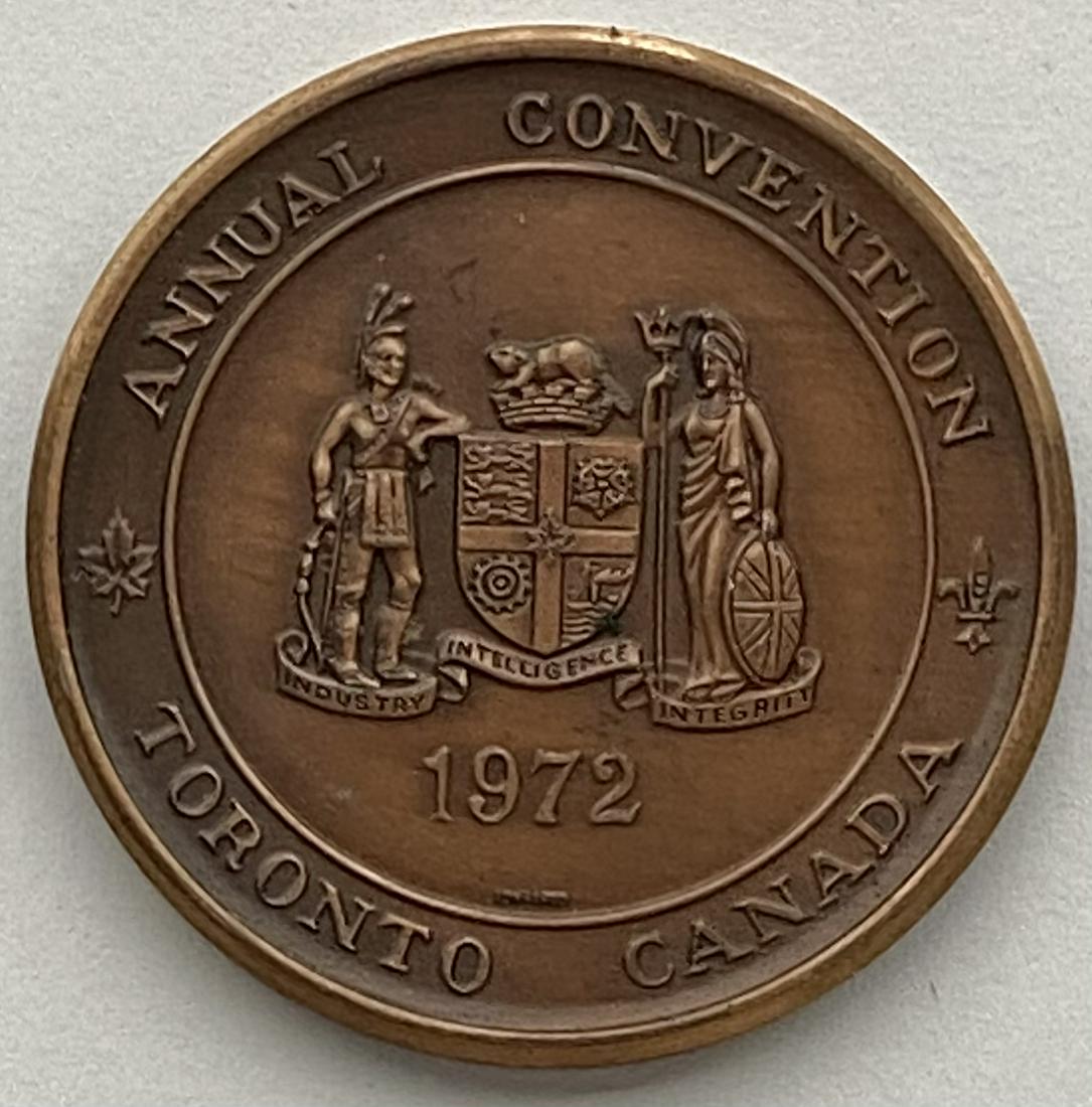 1972 Annual Convention Medal Canadian Numismatic: 1972 Annual Convention Medal Canadian Numismatic Association Toronto Canada - CPMS - Canadian Paper Money Society