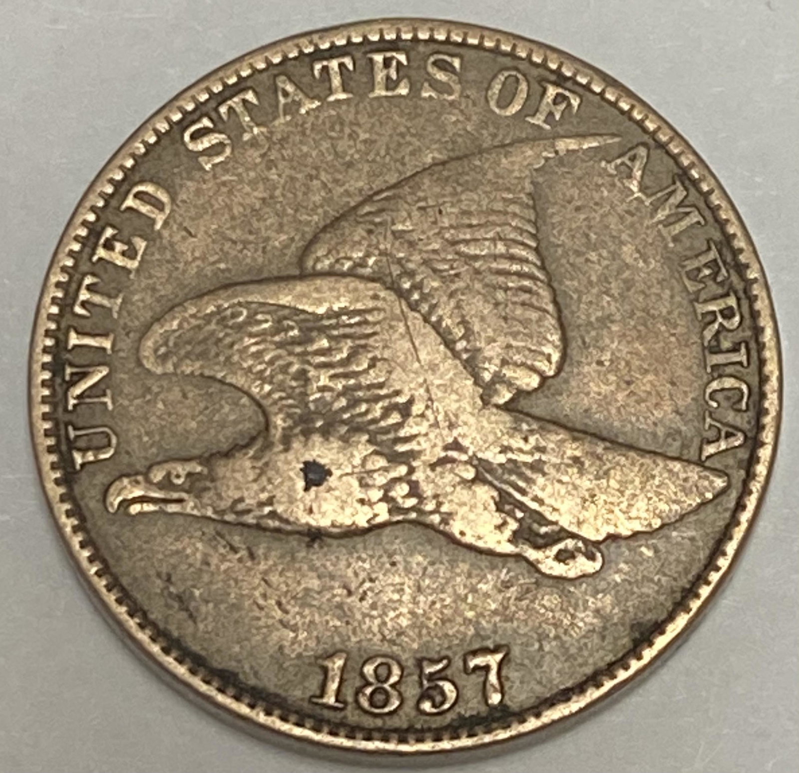 1857 Flying Eagle Penny 1c Fine (1 of 2)