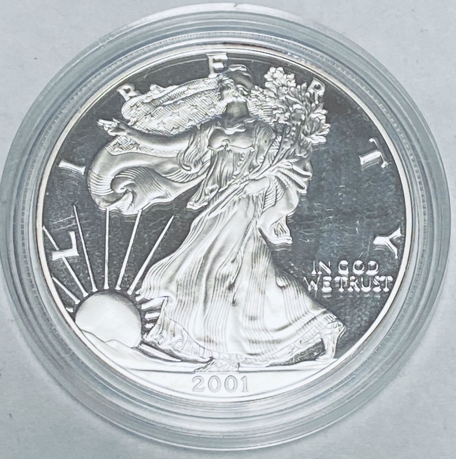 2001-W $1 American Silver Eagle Proof As Is (1 of 2)