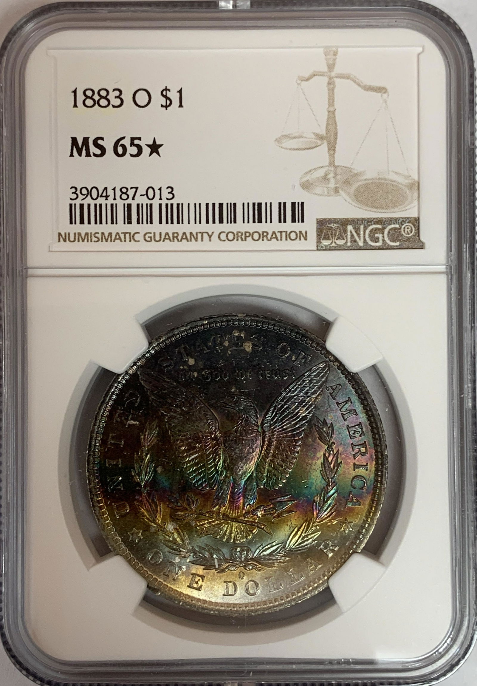 1883-O $1 Morgan Silver Dollar NGC MS65*  Nice Toning (1 of 8)