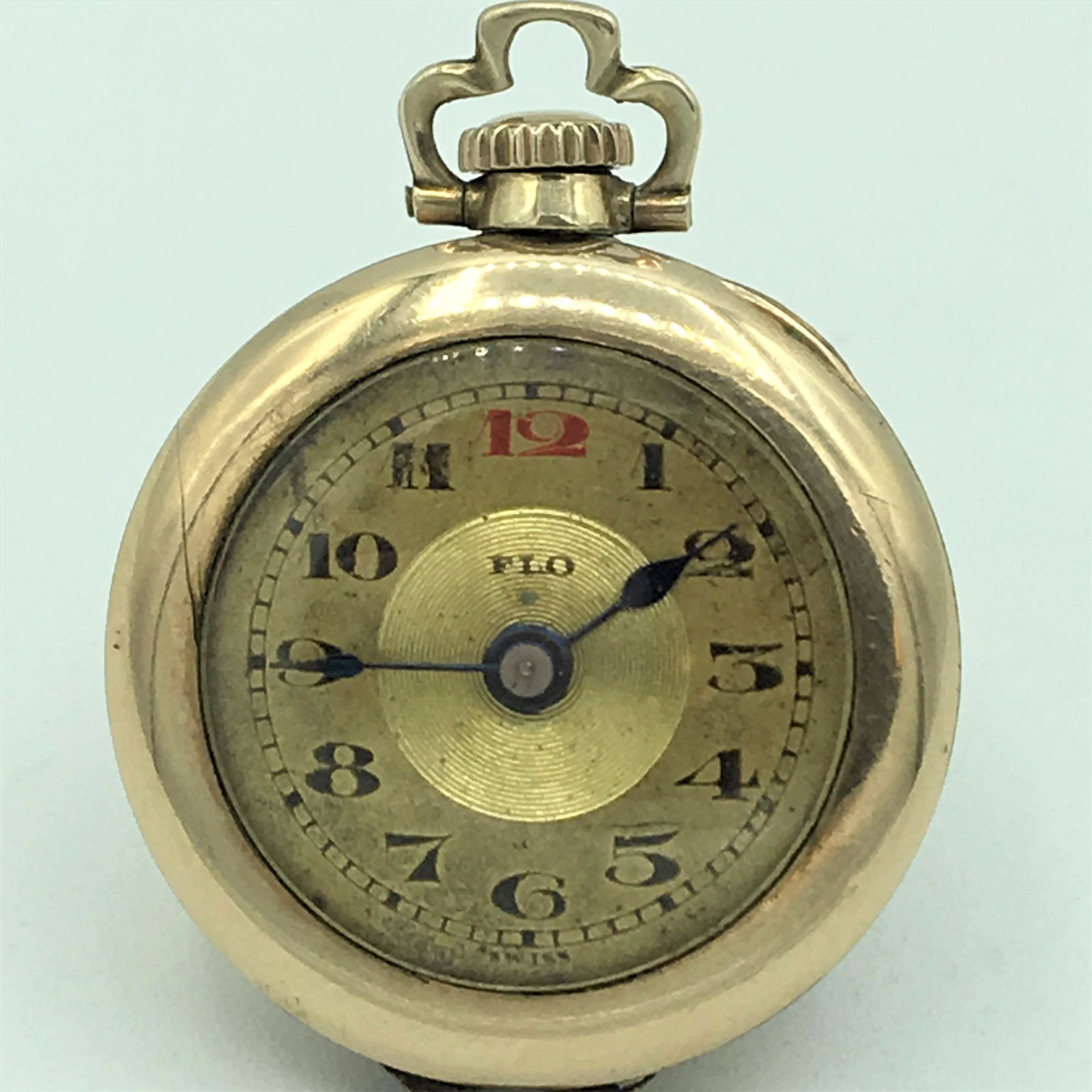 Antique A. Schild Swiss Flo 10J 1 Adj Ladies OF Pocket: Antique A. Schild Swiss Flo 10J 1 Adj Ladies OF Pocket Watch Pendant 10/0s. Case is in Good Condition with Normal Age Associated Wear Only. Not Running.