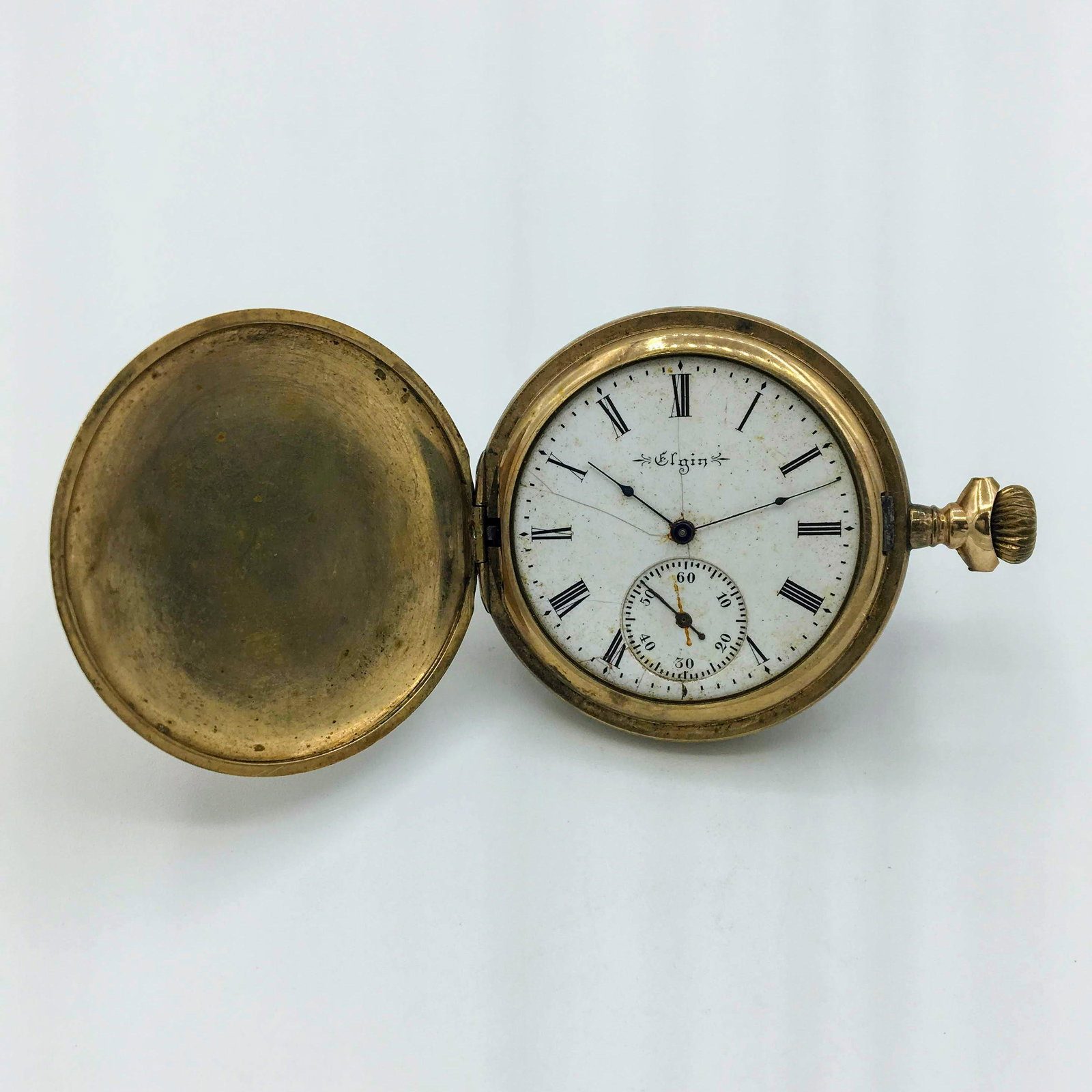 1900 Elgin 7 Jewel GF Sidewinder Hunter Pocket Watch (1 of 7)