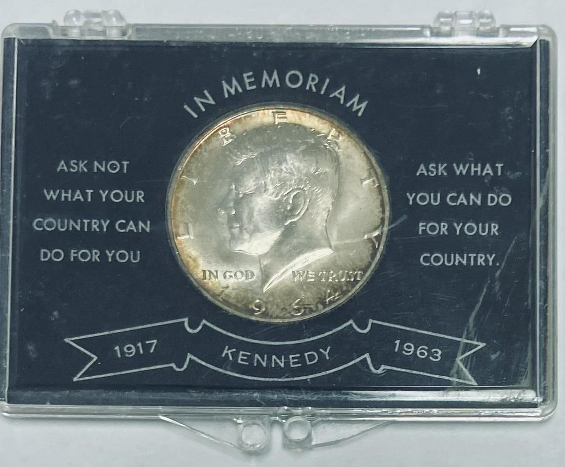 1964 Kennedy Half Silver Dollar BU in Memoriam Holder (1 of 2)