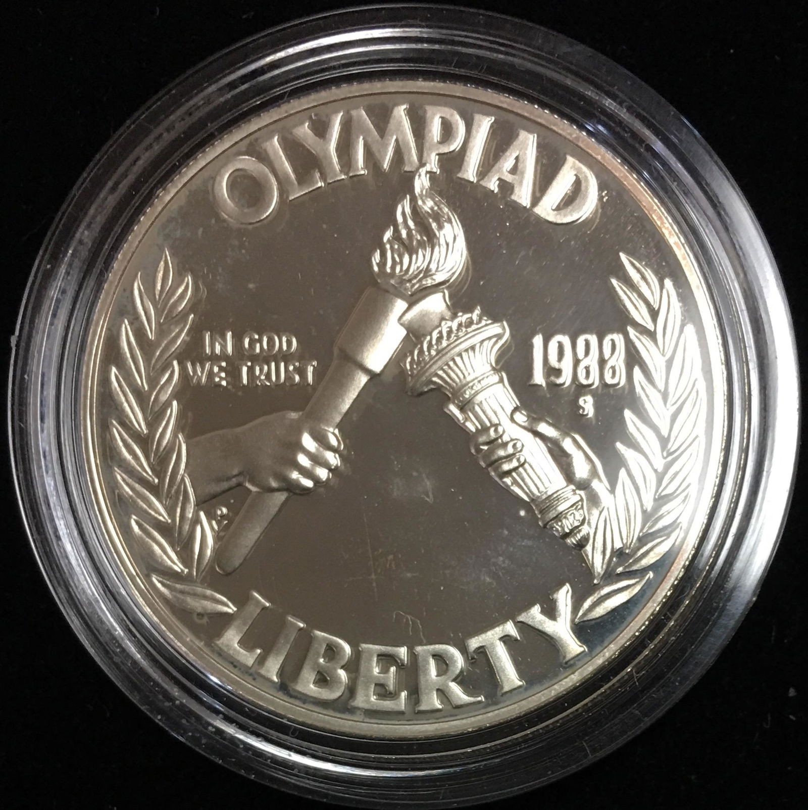 1988-S $1 Seoul Olympic Commemorative Silver Dollar (1 of 2)
