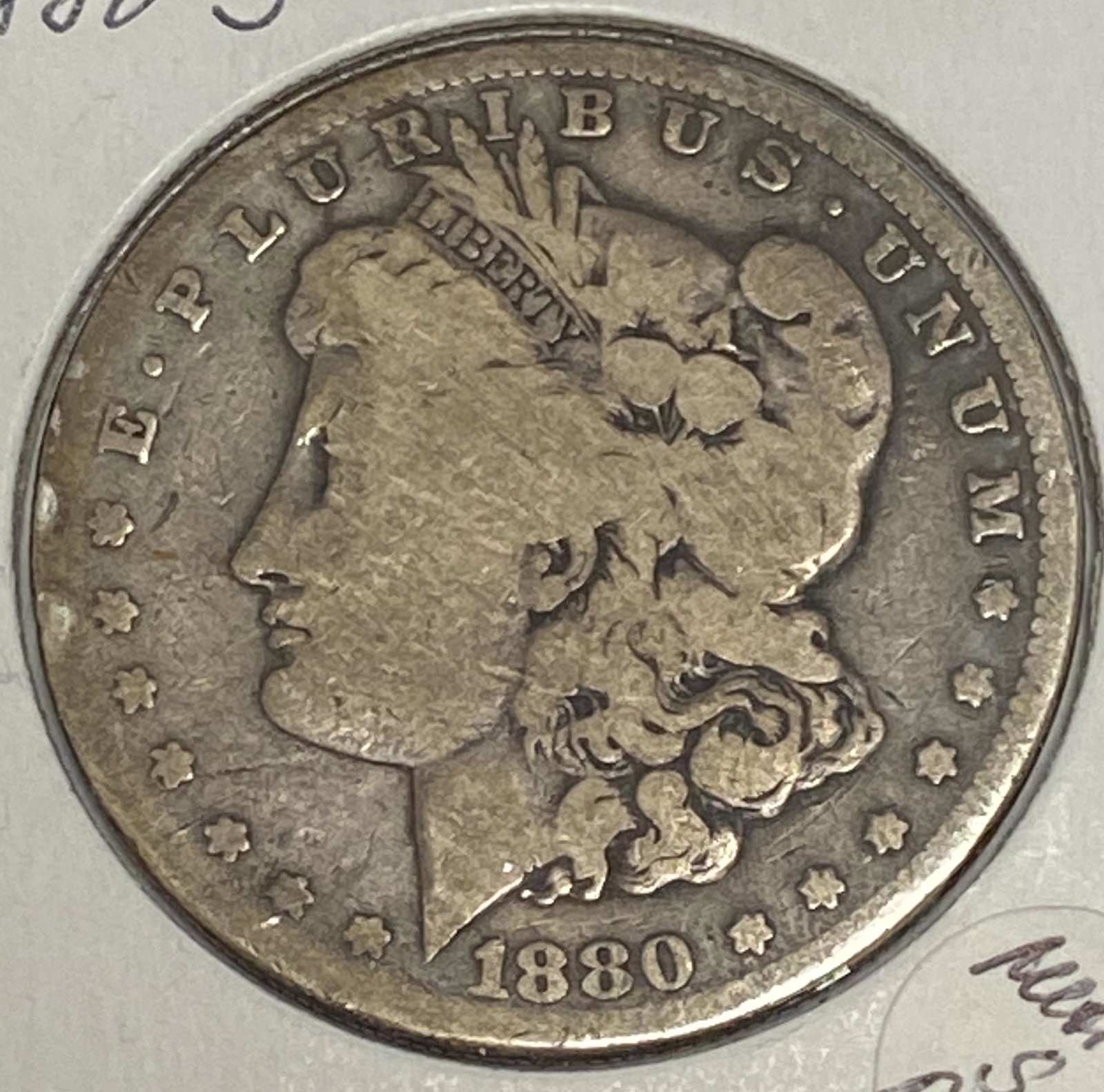 1880 S Morgan Silver Dollar Average Circulated $1 G-VG (1 of 2)