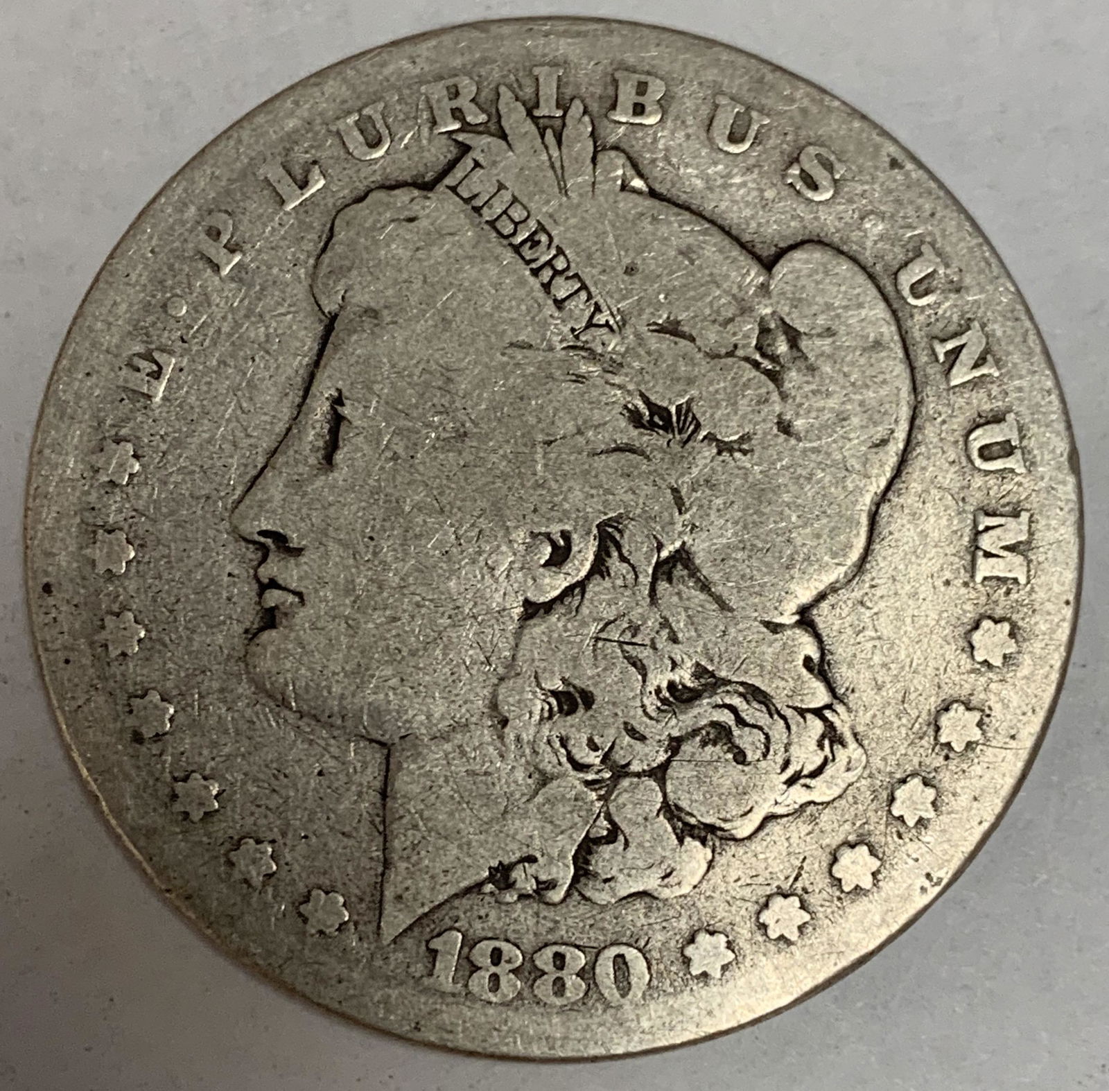 1880 P Morgan Silver Dollar Average Circulated $1 G-VG (1 of 4)